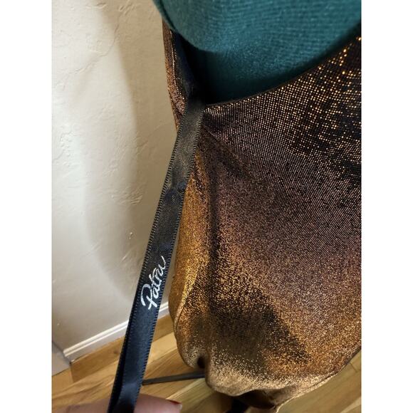 Vintage 90s Y2K Patra Shimmer Slip Brown Prom Dress Gown Ombré Mesh Overlay12 - Picture 7 of 14